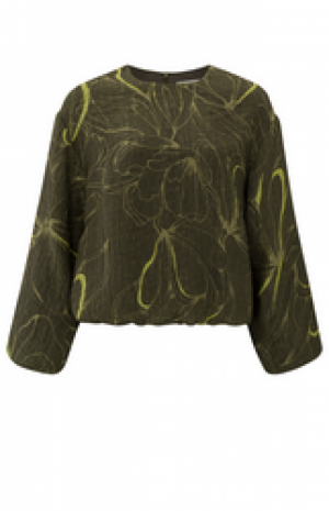 Printed top Dark green