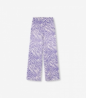 Woven zebra pants 391 Purple