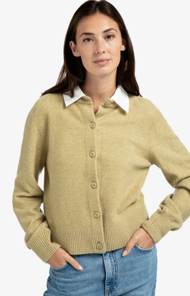 Vest met afneembare kraag 505222 Olive green