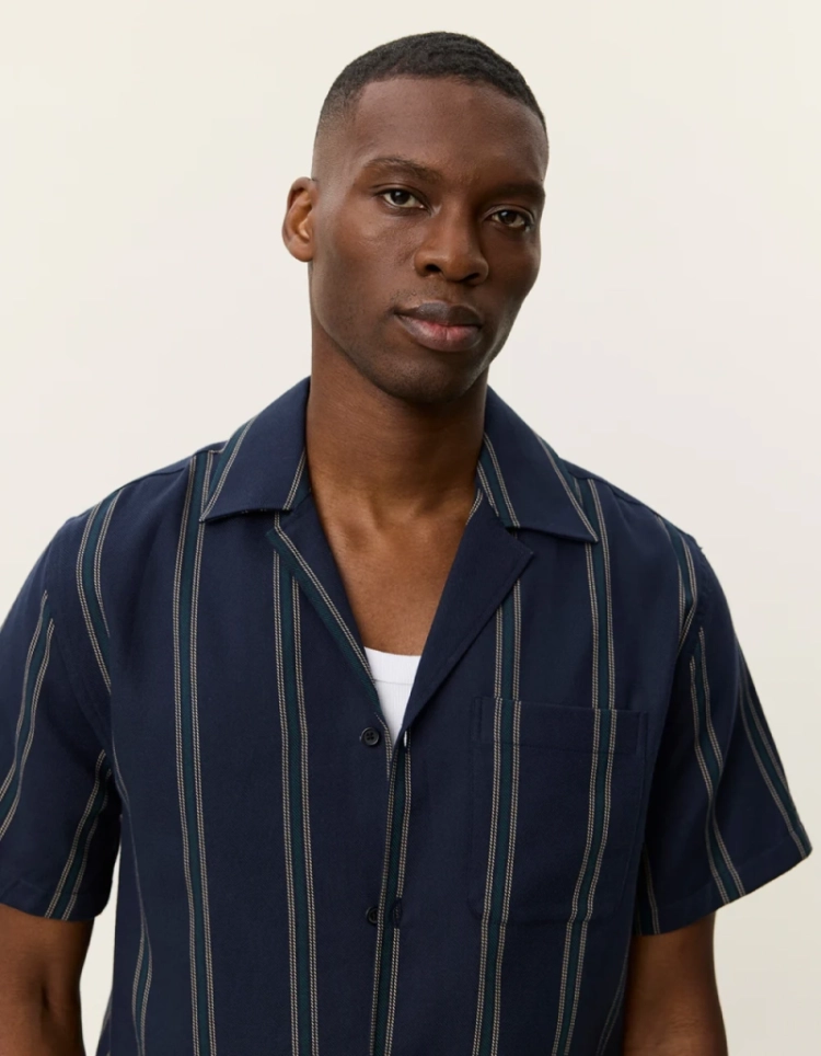 Lawson stripe ss shirt 460 Dark navy